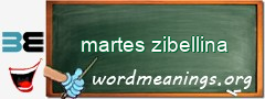 WordMeaning blackboard for martes zibellina